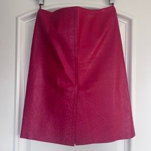 Ostrich leather vintage MaxMara skirt - Red
